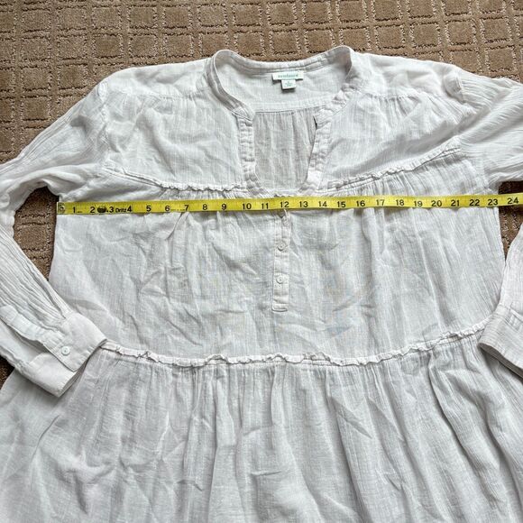 Sundance Prairie Tunic Dress Coverup Small White Cottage Western Boho Oversized - Picture 5 of 9